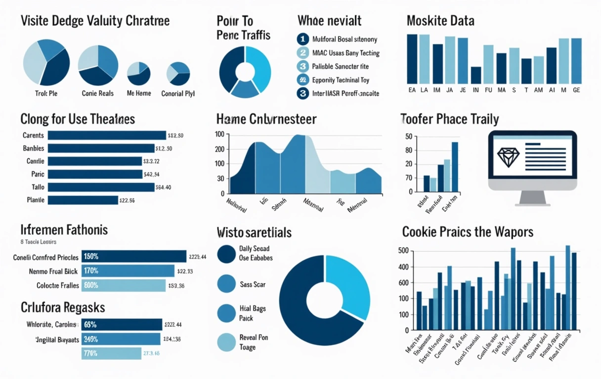 Grafico che mostra l'analisi del traffico web e i dati dei visitatori